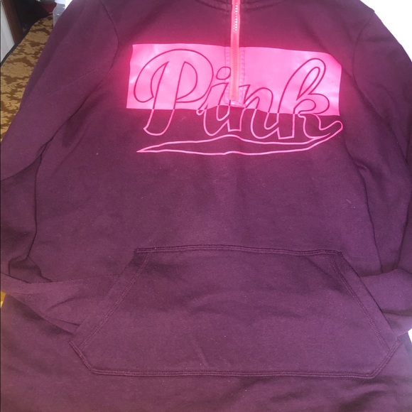 Pink Victoria’s Secret half zip sweatshirt - Picture 4 of 6